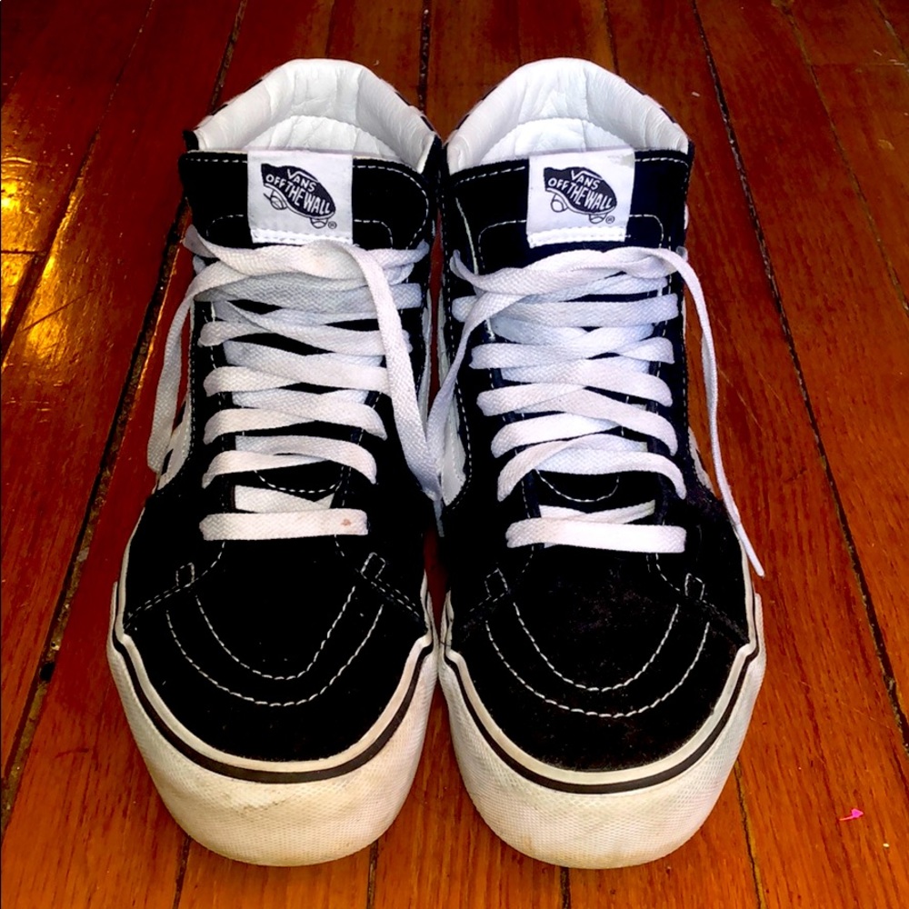 Checkerboard Thick Sole High Top Vans